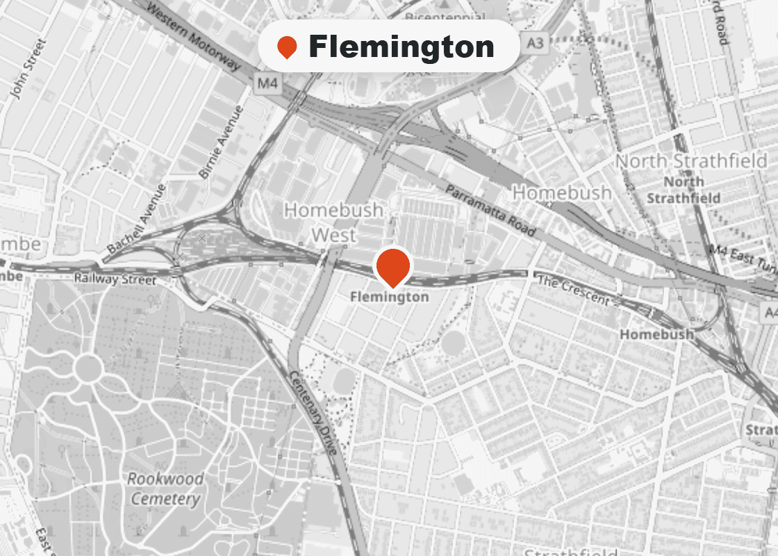 Map of Mr Splash plumbing service area in Flemington