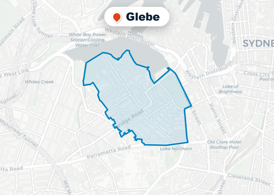Map of Mr Splash plumbing service area in Glebe