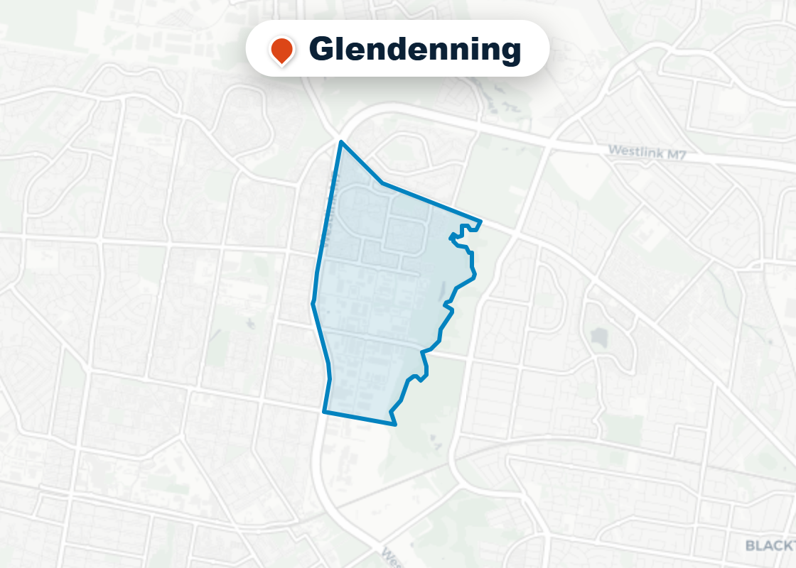 Map of Mr Splash plumbing service area in Glendenning