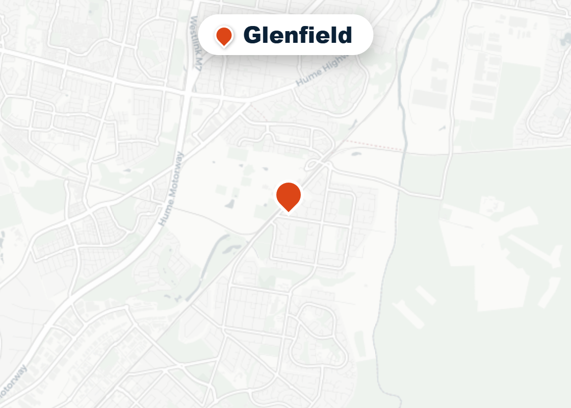 Map of Mr Splash plumbing service area in Glenfield