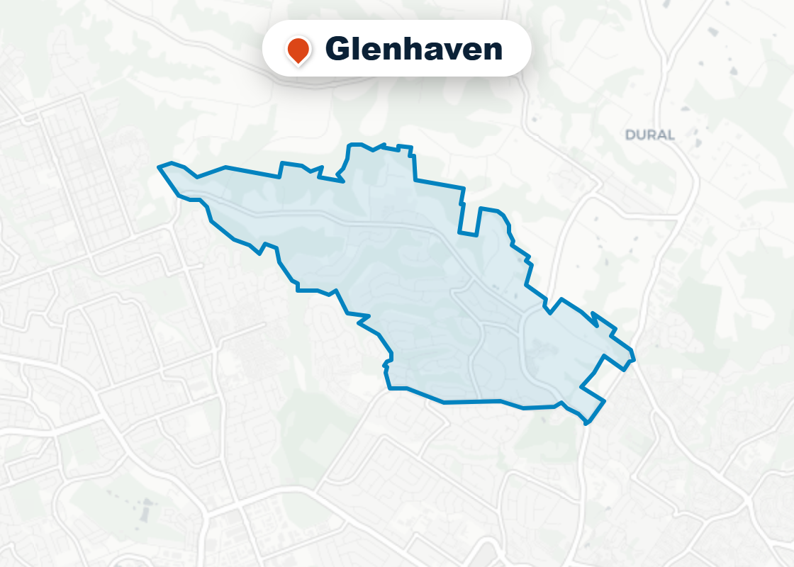 Map of Mr Splash plumbing service area in Glenhaven