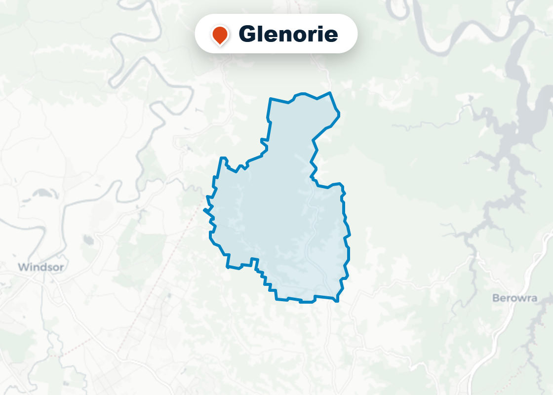 Map of Mr Splash plumbing service area in Glenorie