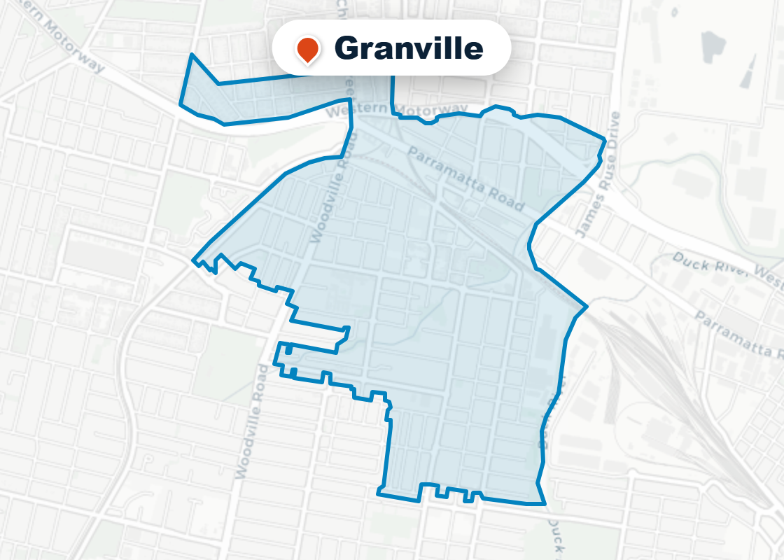 Map of Mr Splash plumbing service area in Granville
