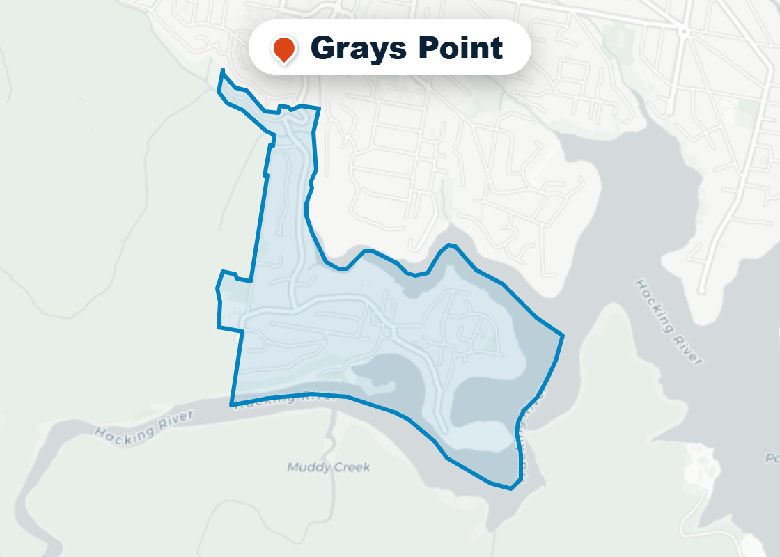 Map of Mr Splash plumbing service area in Grays Point