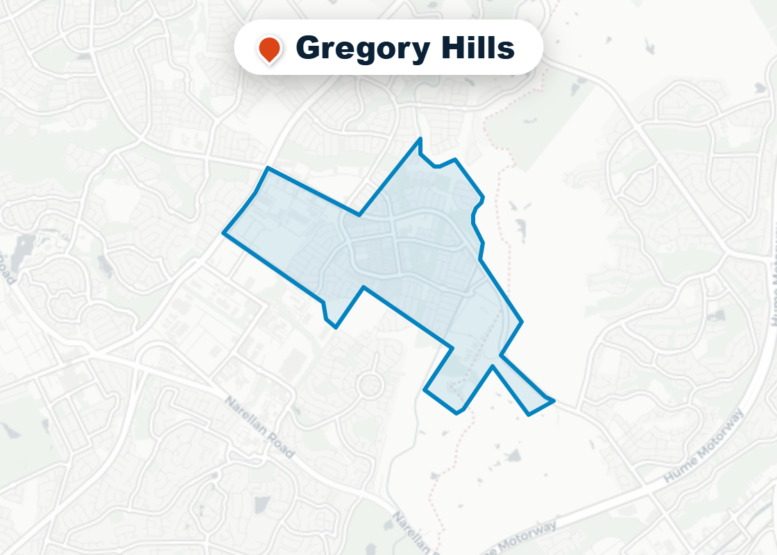 Map of Mr Splash plumbing service area in Gregory Hills