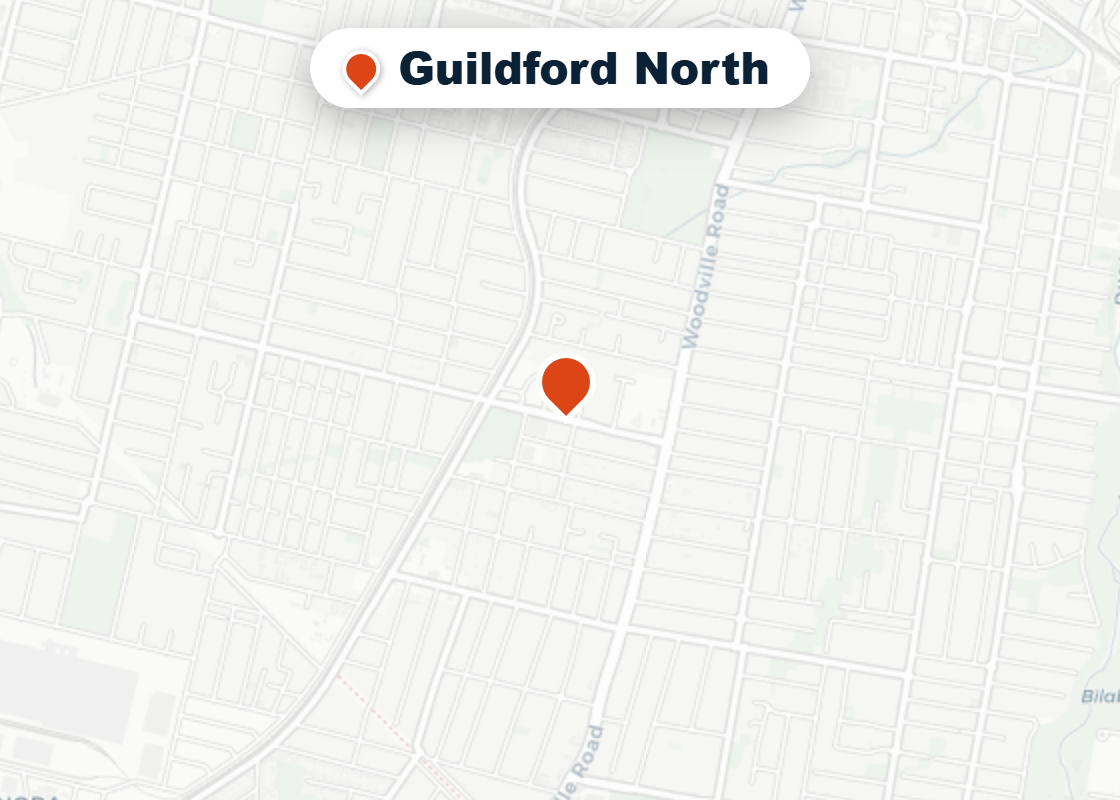 Map of Mr Splash plumbing service area in Guildford North