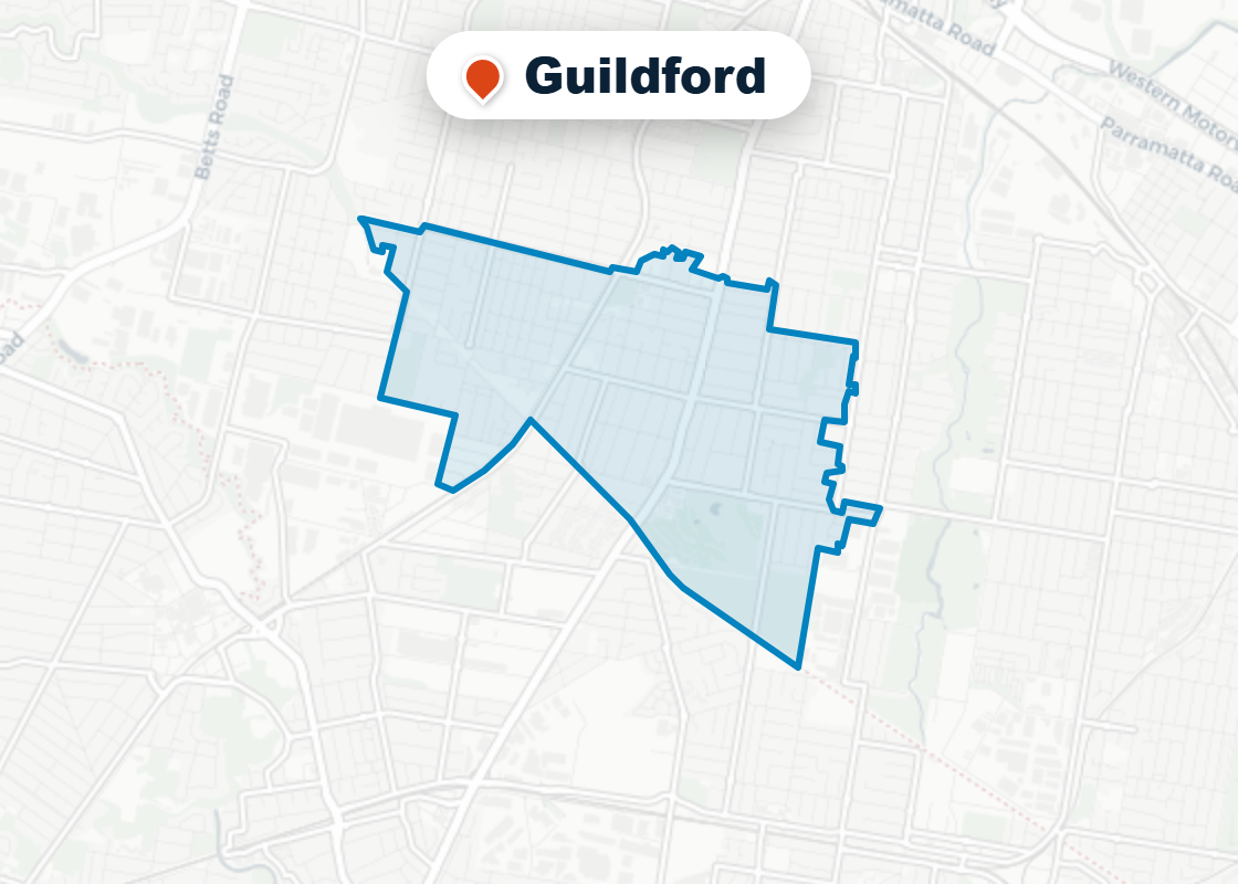 Map of Mr Splash plumbing service area in Guildford