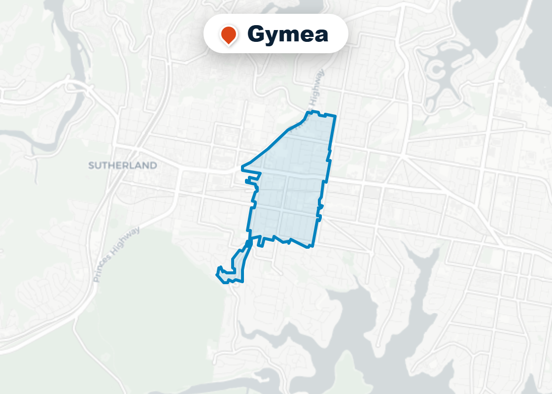 Map of Mr Splash plumbing service area in Gymea