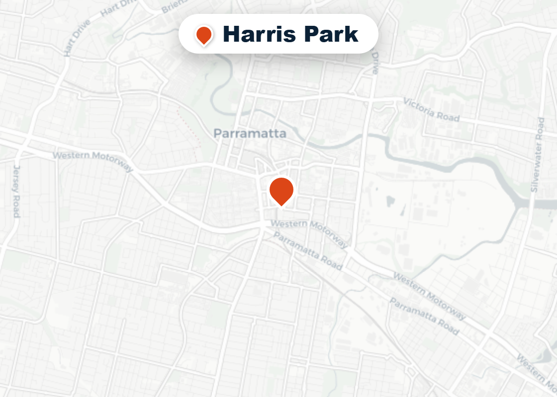 Map of Mr Splash plumbing service area in Harris Park