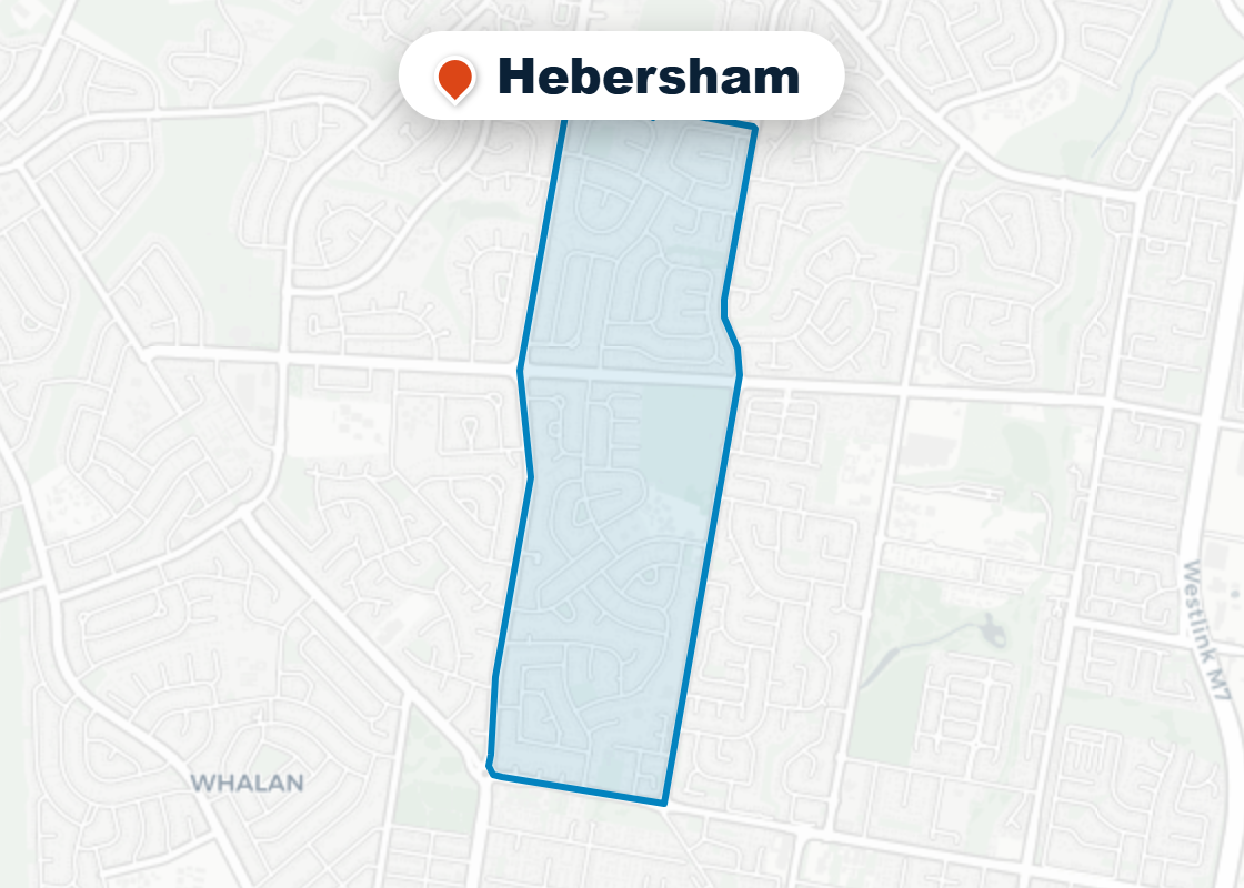 Map of Mr Splash plumbing service area in Hebersham