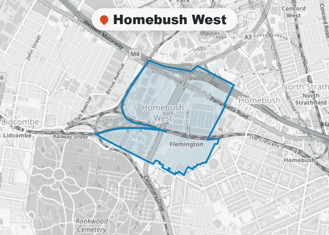 Map of Mr Splash plumbing service area in Homebush West