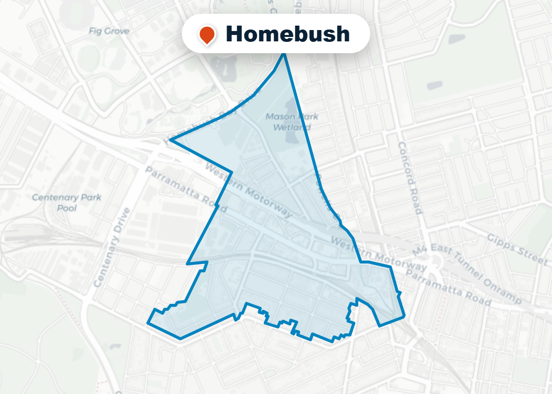 Map of Mr Splash plumbing service area in Homebush