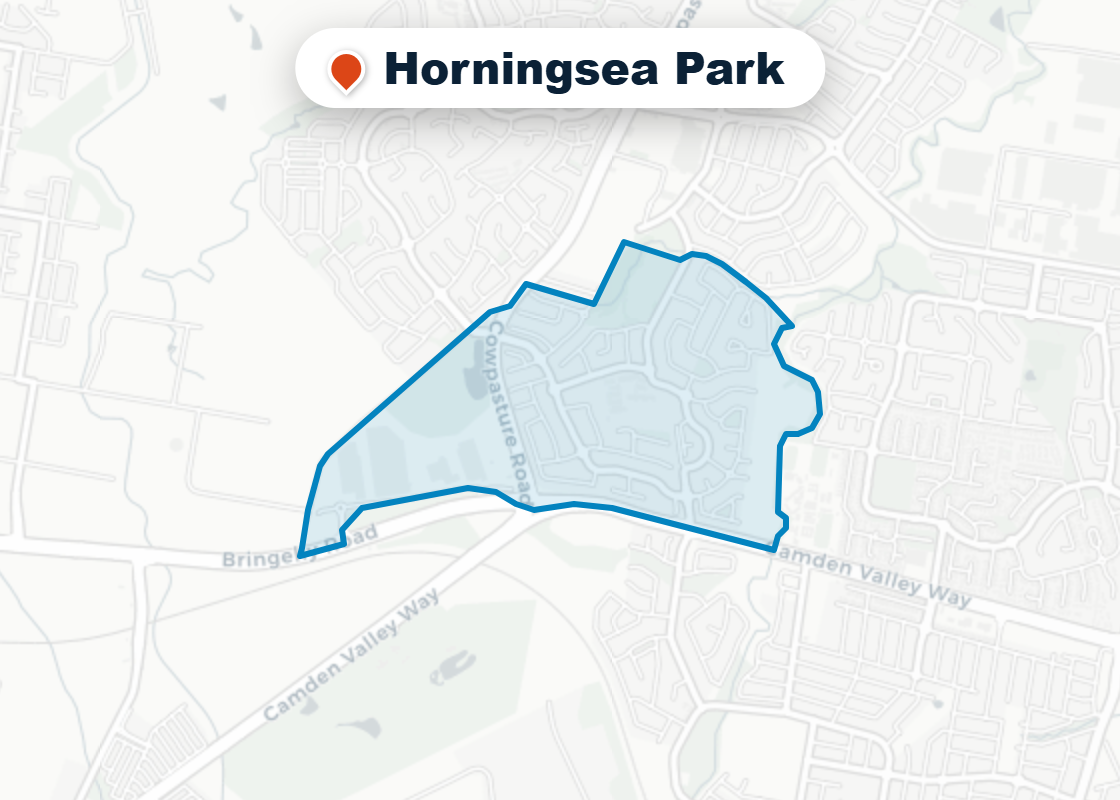 Map of Mr Splash plumbing service area in Horningsea Park