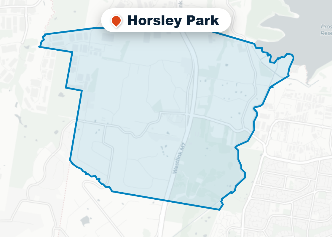 Map of Mr Splash plumbing service area in Horsley Park