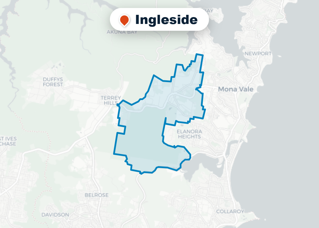 Map of Mr Splash plumbing service area in Ingleside