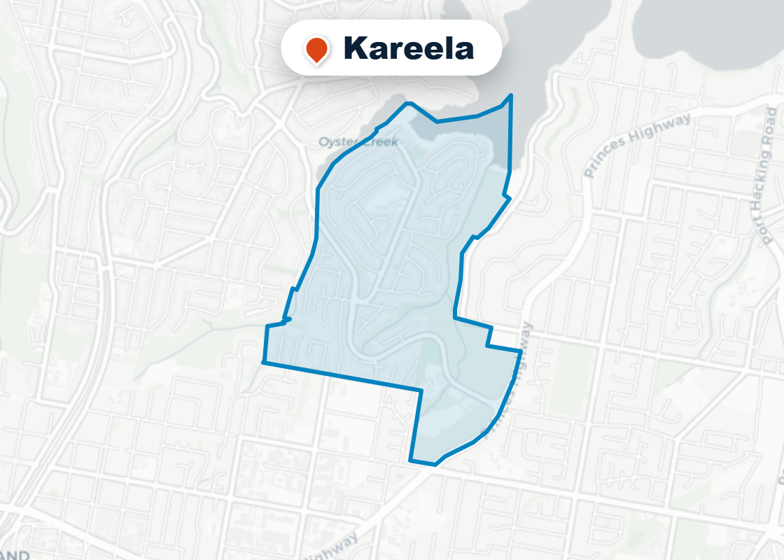Map of Mr Splash plumbing service area in Kareela