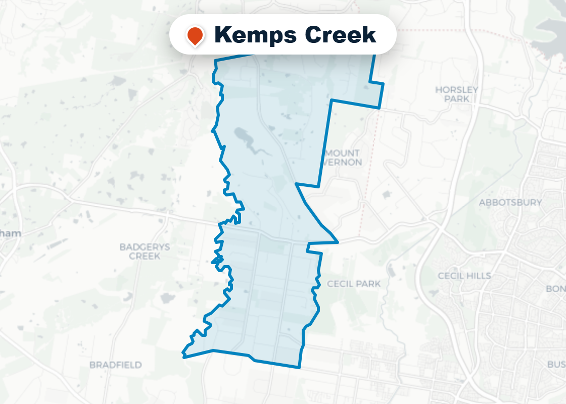 Map of Mr Splash plumbing service area in Kemps Creek