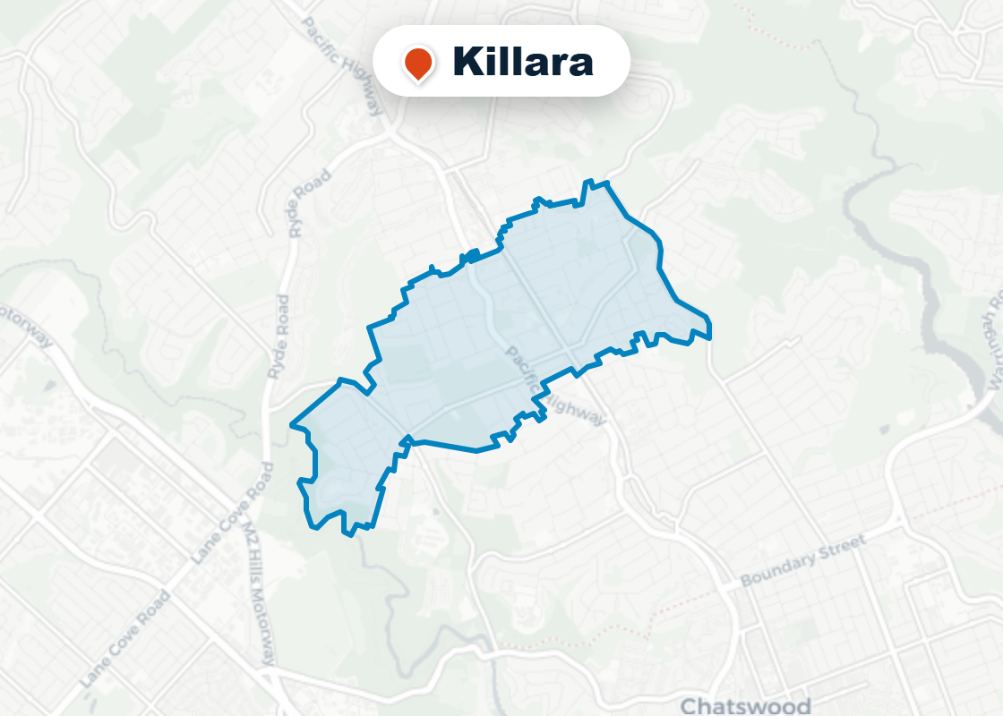 Map of Mr Splash plumbing service area in Killara