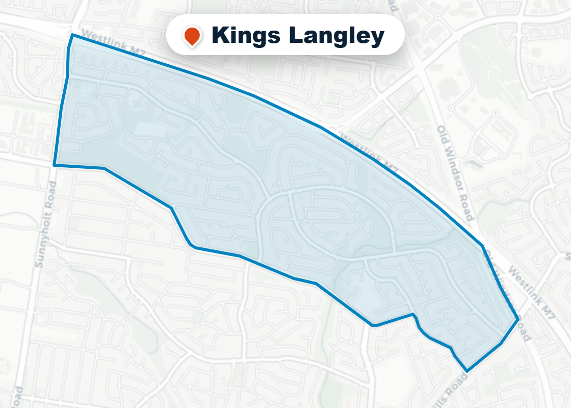 Map of Mr Splash plumbing service area in Kings Langley