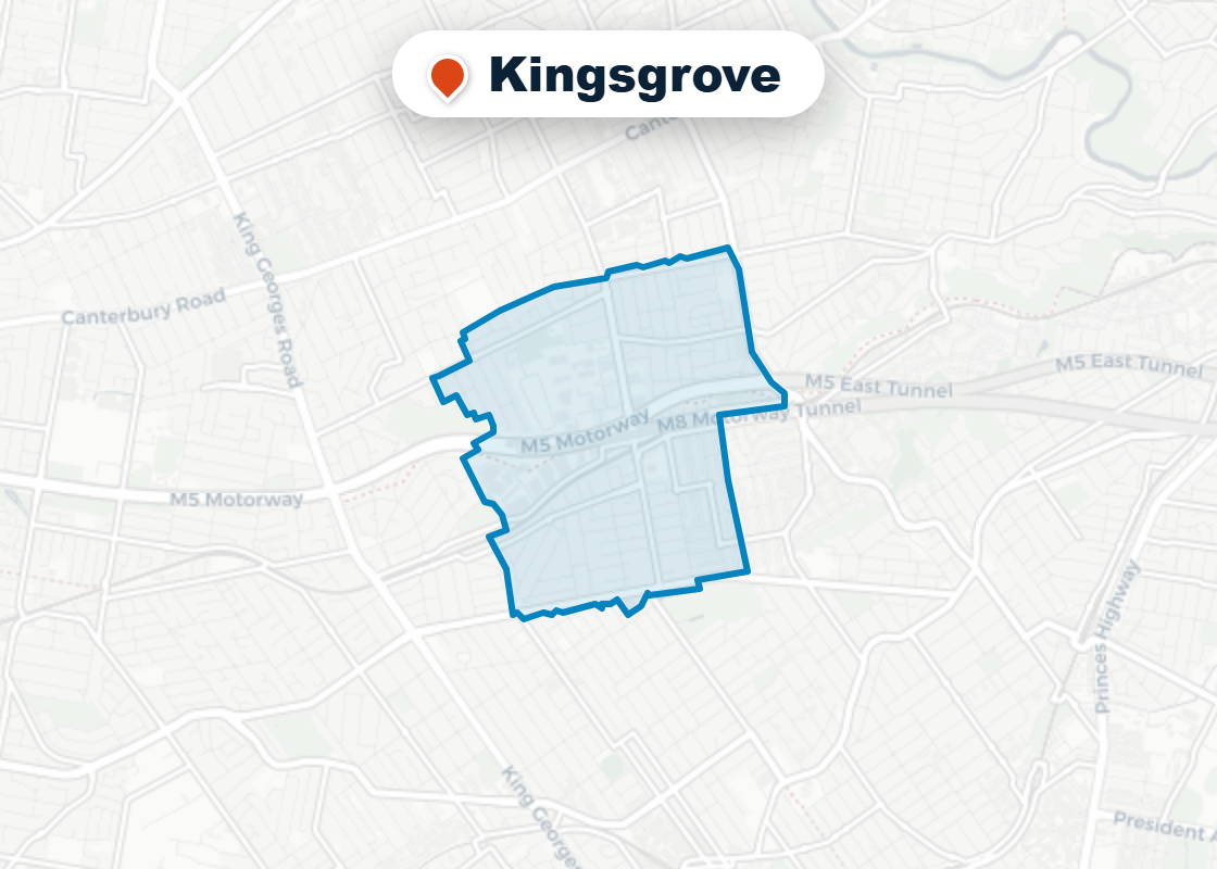Map of Mr Splash plumbing service area in Kingsgrove