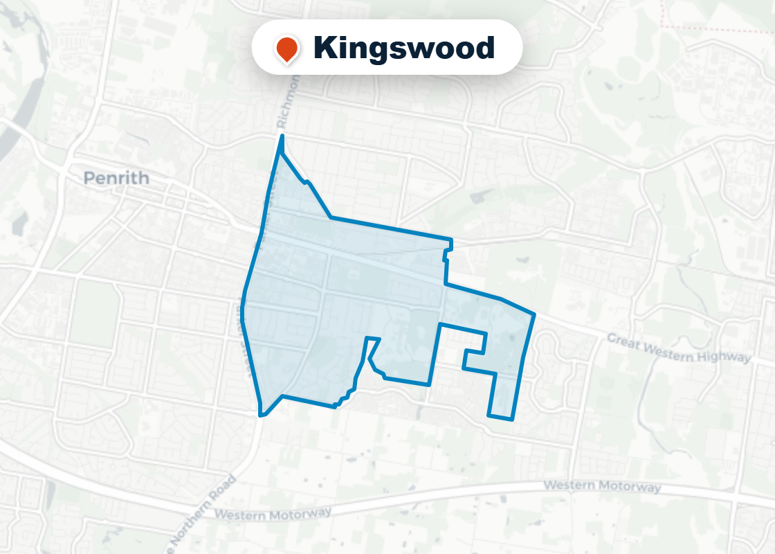 Map of Mr Splash plumbing service area in Kingswood