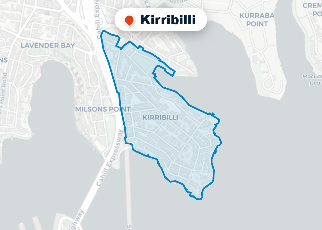 Map of Mr Splash plumbing service area in Kirribilli