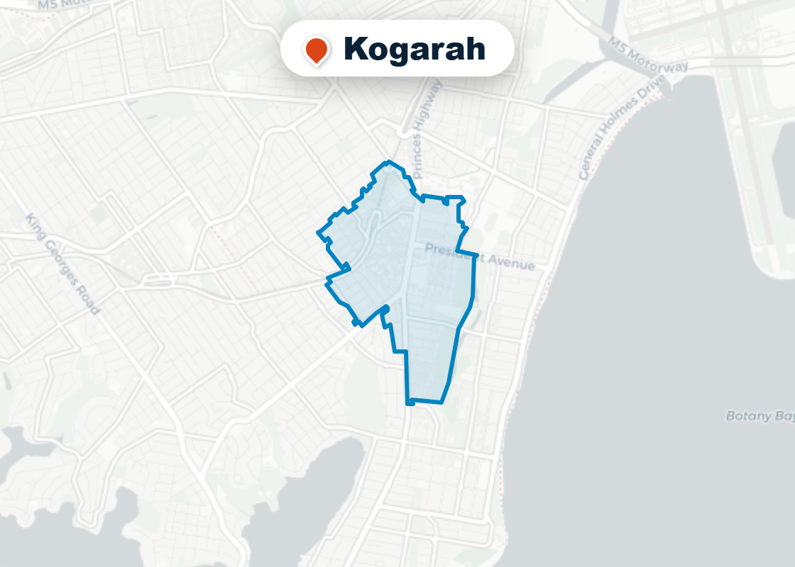Map of Mr Splash plumbing service area in Kogarah