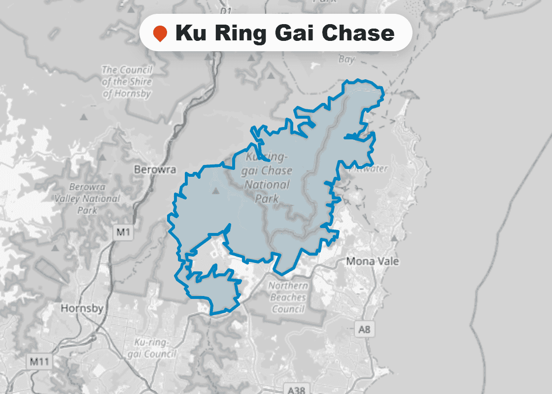 Map of Mr Splash plumbing service area in Ku Ring Gai Chase