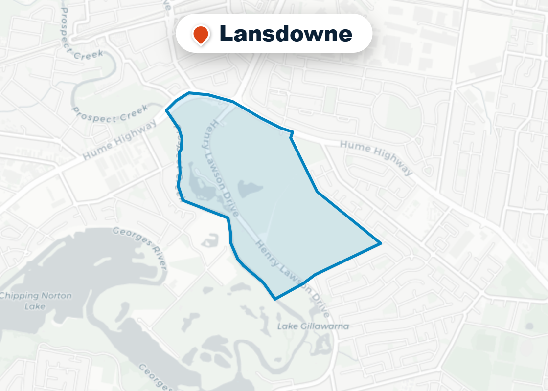 Map of Mr Splash plumbing service area in Lansdowne