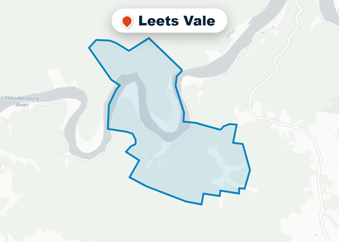 Map of Mr Splash plumbing service area in Leets Vale
