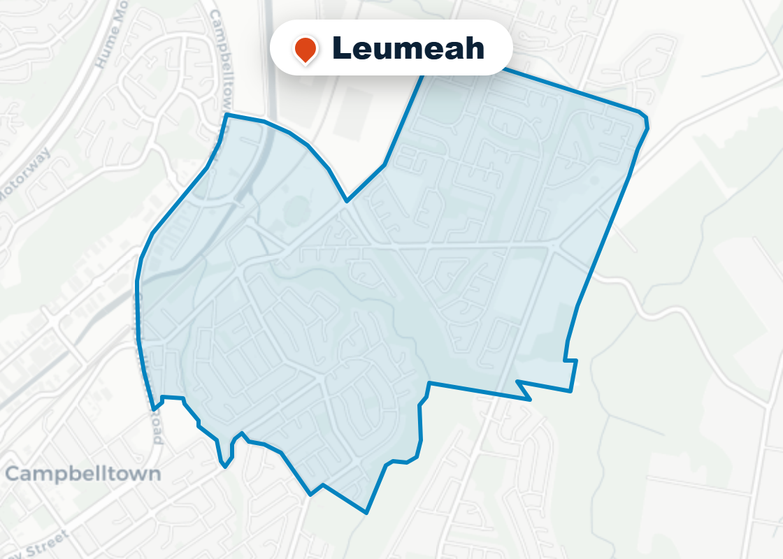 Map of Mr Splash plumbing service area in Leumeah