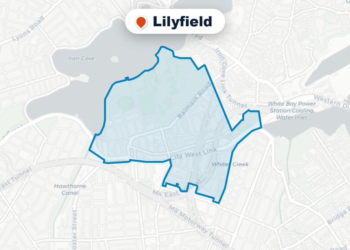 Map of Mr Splash plumbing service area in Lilyfield