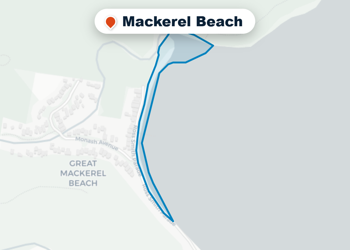 Map of Mr Splash plumbing service area in Mackerel Beach