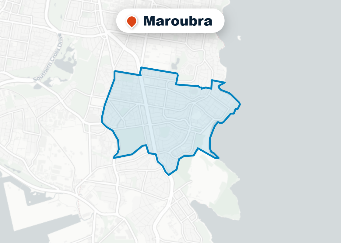 Map of Mr Splash plumbing service area in Maroubra