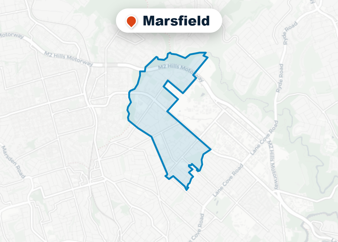 Map of Mr Splash plumbing service area in Marsfield
