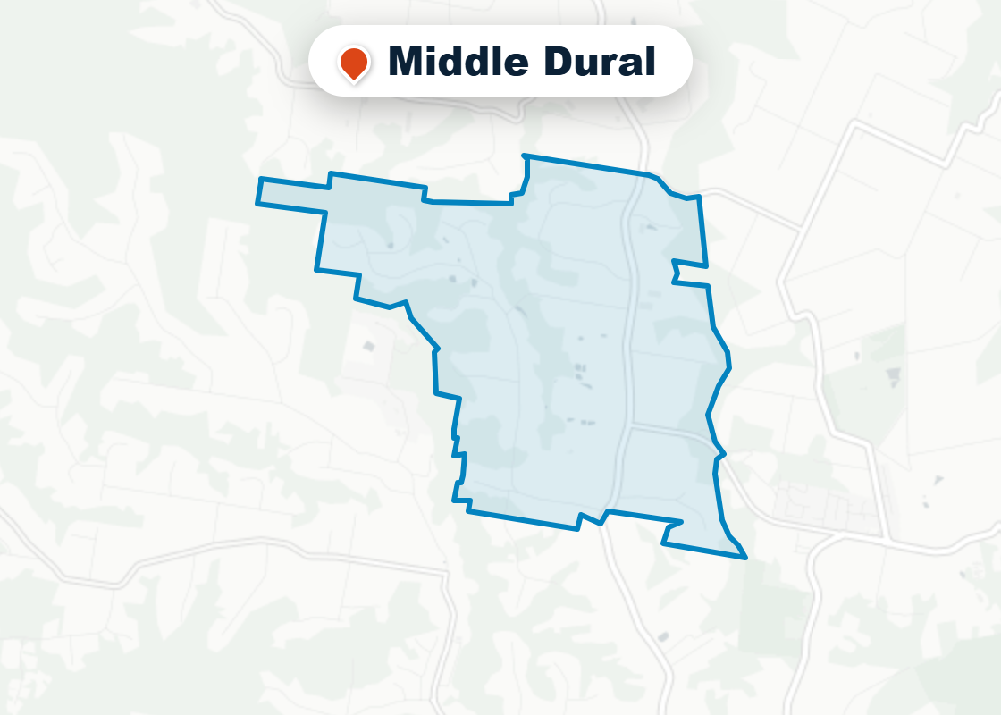 Map of Mr Splash plumbing service area in Middle Dural
