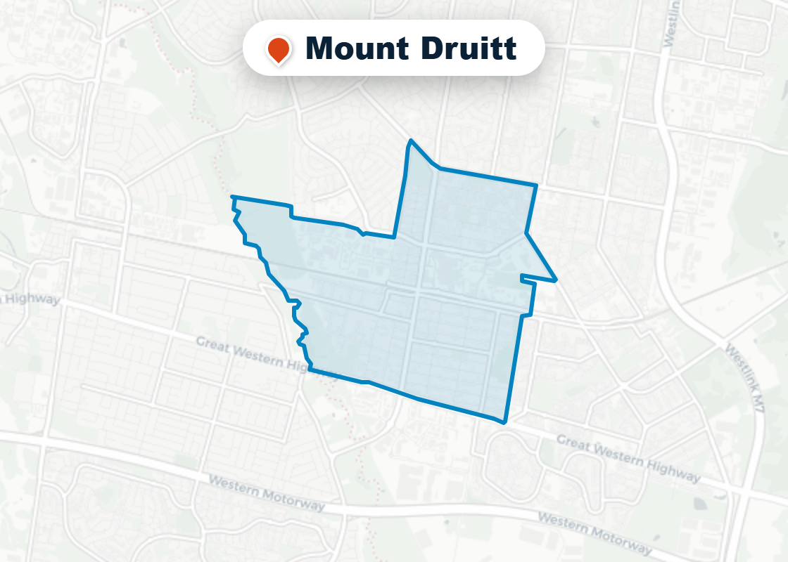Map of Mr Splash plumbing service area in Mount Druitt