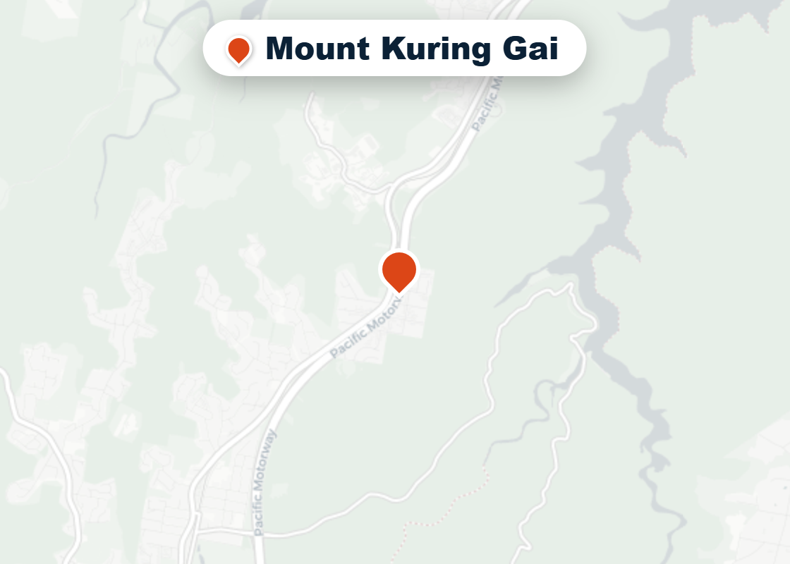 Map of Mr Splash plumbing service area in Mount Kuring Gai