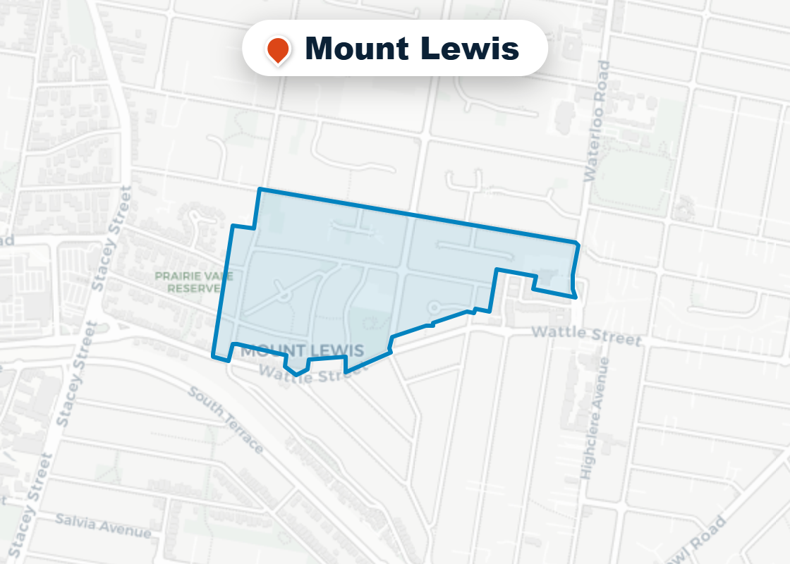 Map of Mr Splash plumbing service area in Mount Lewis