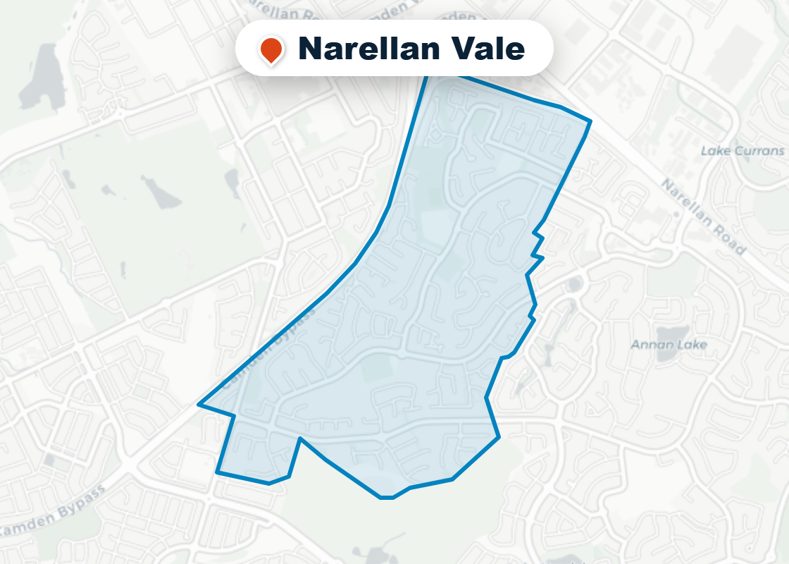 Map of Mr Splash plumbing service area in Narellan Vale