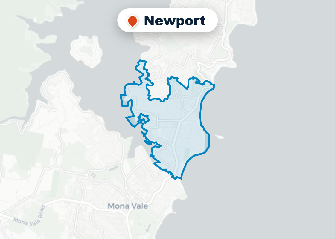 Map of Mr Splash plumbing service area in Newport
