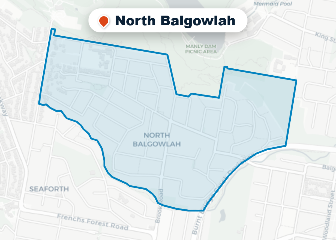 Map of Mr Splash plumbing service area in North Balgowlah