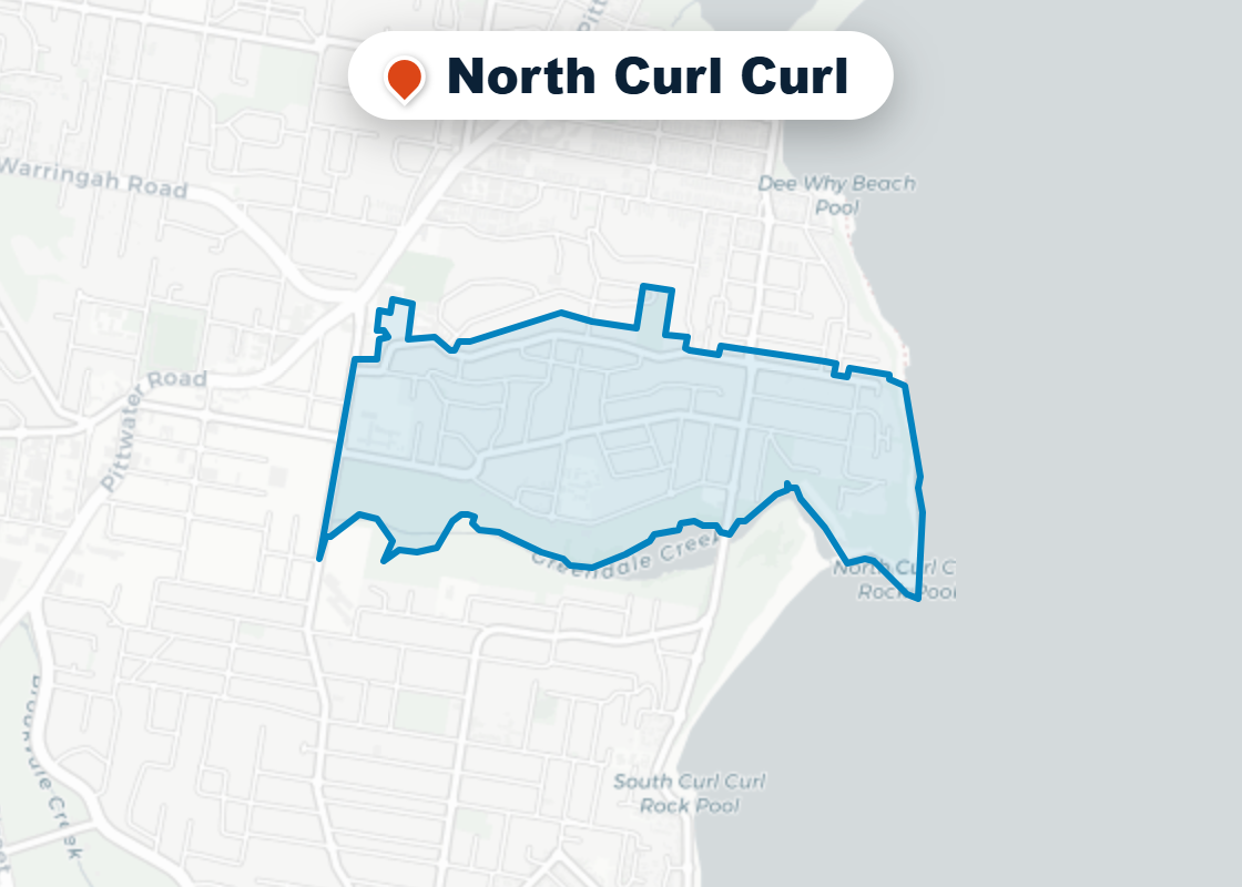 Map of Mr Splash plumbing service area in North Curl Curl