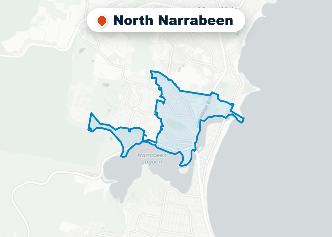 Map of Mr Splash plumbing service area in North Narrabeen