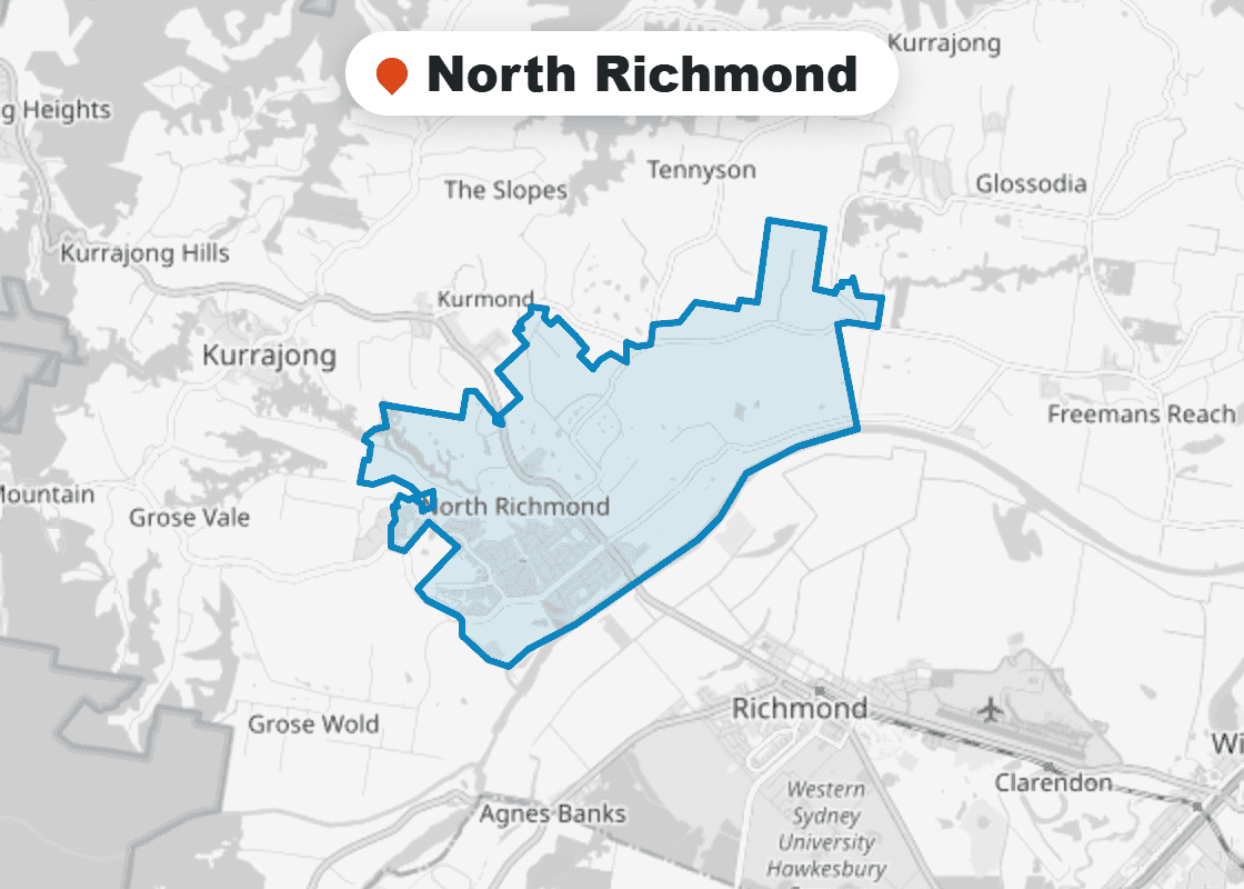 Map of Mr Splash plumbing service area in North Richmond