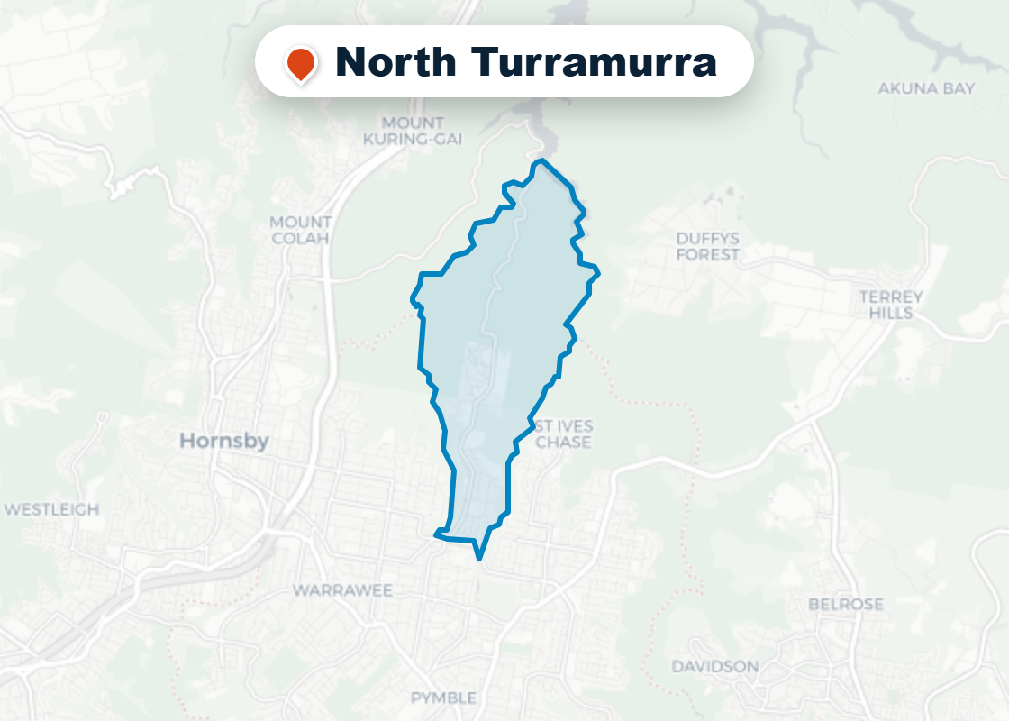 Map of Mr Splash plumbing service area in North Turramurra