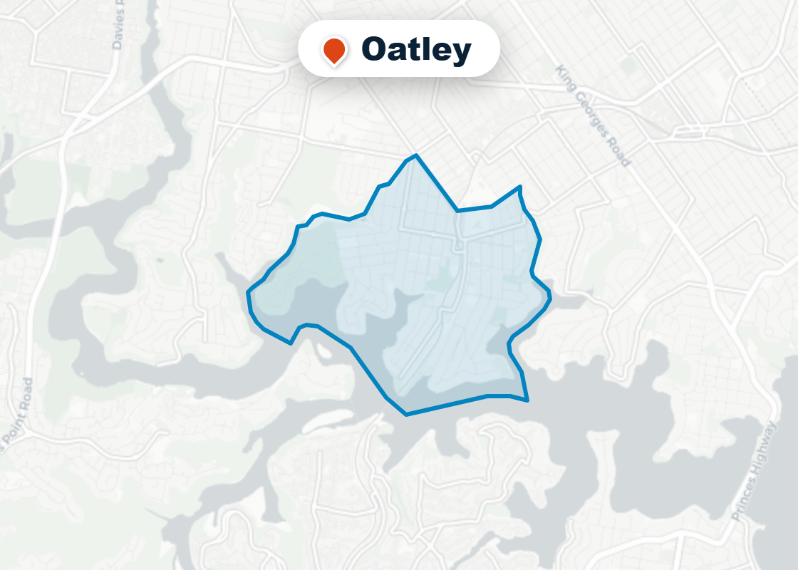 Map of Mr Splash plumbing service area in Oatley
