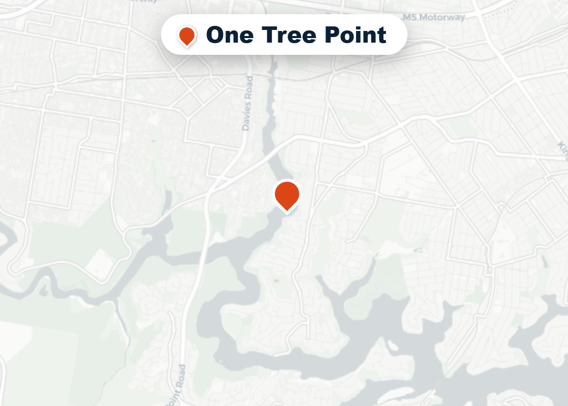 Map of Mr Splash plumbing service area in One Tree Point