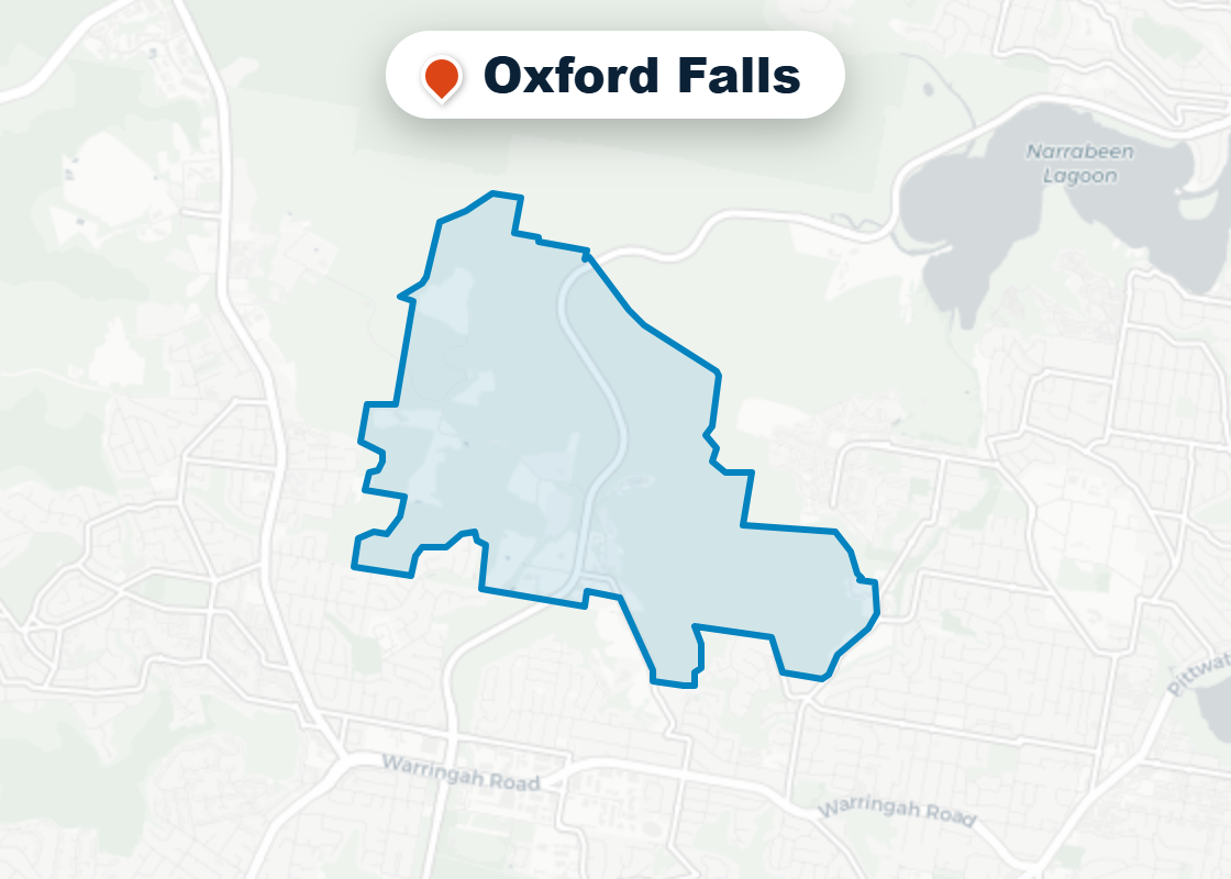 Map of Mr Splash plumbing service area in Oxford Falls