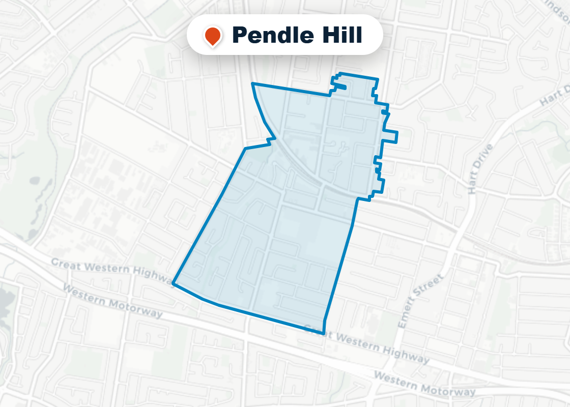 Map of Mr Splash plumbing service area in Pendle Hill